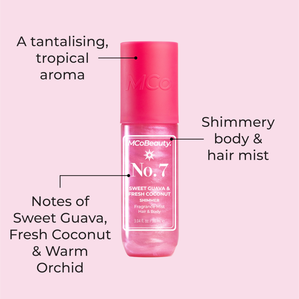 MCoBeauty Shimmer Fragrance Mist Hair & Body 90mL - No.7 (Sweet Guava & Fresh Coconut)