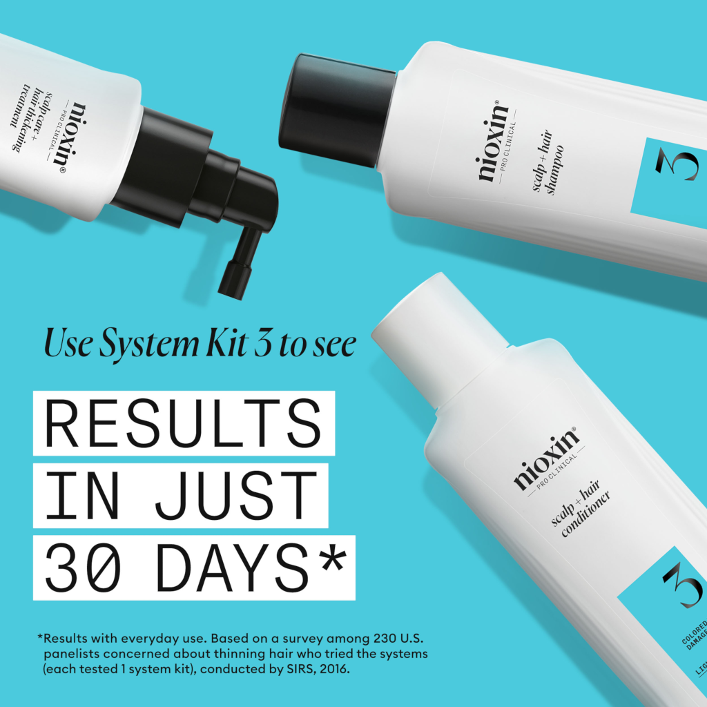 Nioxin System 3 Scalp + Hair Thickening Treatment- Serum for Damaged Hair with Light Thinning, 100ml